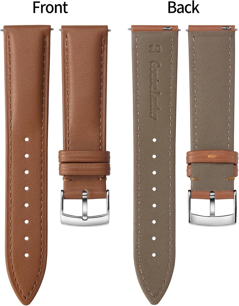 BINLUN Leather Watchband Replacement Multiple Colors Leather Watch Band with Quick Release for Men and Women 12mm-22mm - ShopVlot