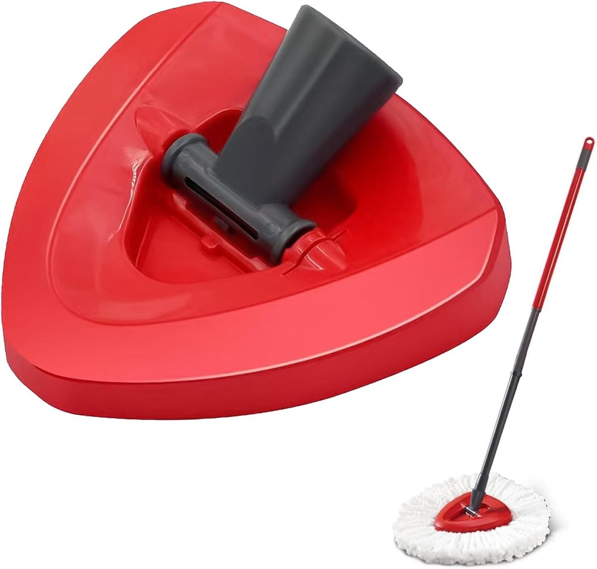 Dweilkop Vervanging - Rood - 1 x 1 x 1 cm - Kunststof Mopkop voor Roterende Dweil - Voor Eén-Emmer Systeem