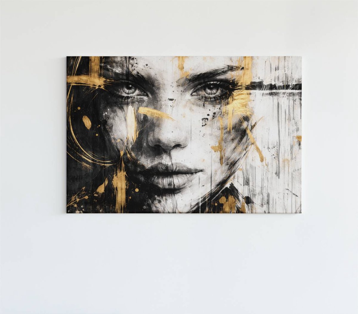 Canvas Schilderij Vrouw – Abstracte Kunst – Moderne Wanddecoratie - 60x40 cm