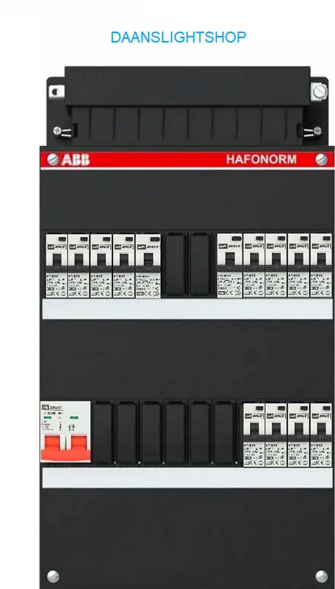 ABB 1 fase groepenkast – 14 groepen – EMAT aardlekautomaten 30mA – Emat hoofdschakelaar - Lichtgroepenkast 14 groepen.