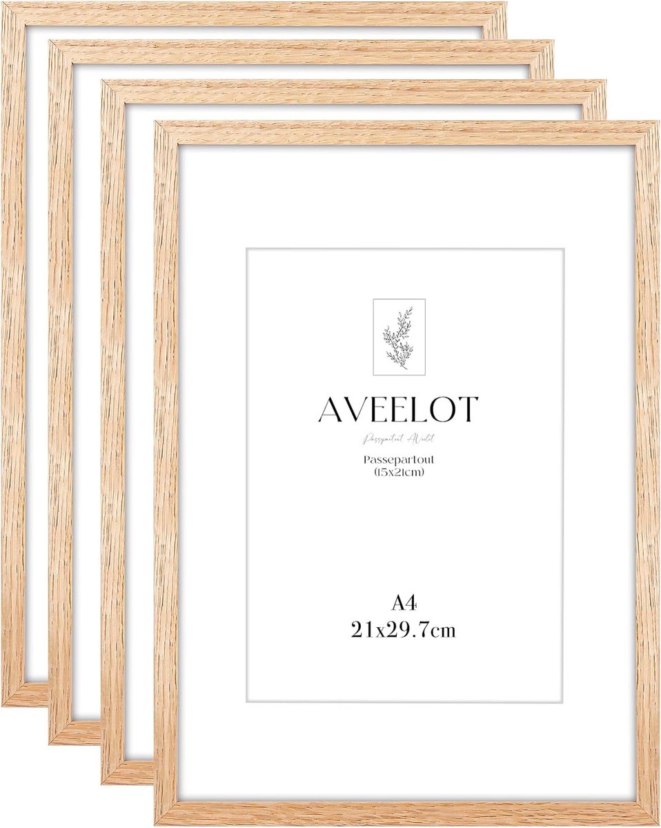 Veelot 2 x fotolijsten DIN A5 14,8 x 21 cm, aluminium, metaal, verguld, voor 15 x 21 cm kleine lijst, oorkonden en - ShopVlot