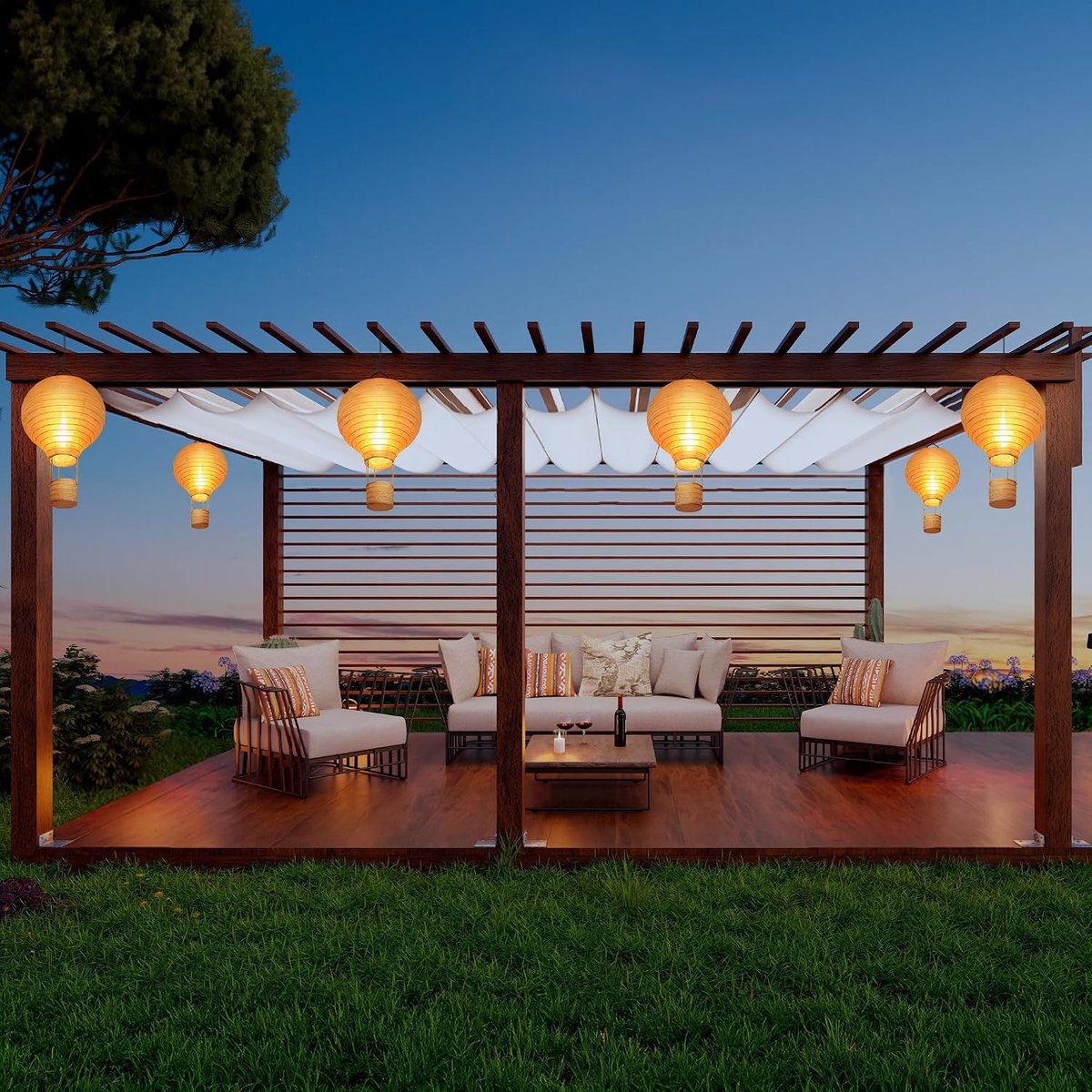 Buitenverlichting met Solar Technologie - 30 cm Hanglampen voor Tuin, Weerbestendig en Vlam Effect, Ideaal voor Sfeervolle Tuinverlichting