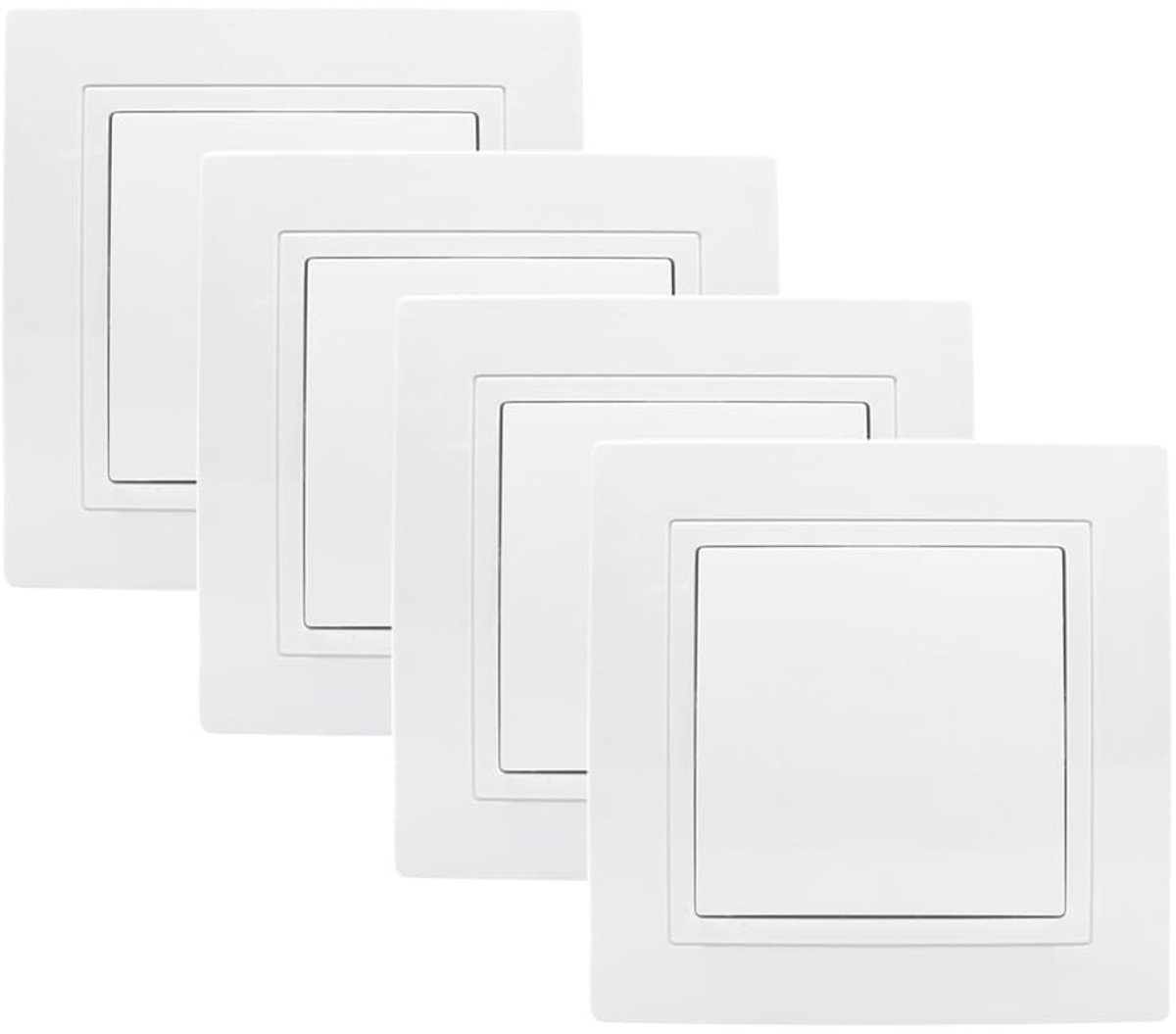 4 on/off schakelaars, inbouwschakelaar, Europese standaard, wit, 250V, 10A, multifunctionele schakelaar voor thuisgebruik en kantoorinstallaties