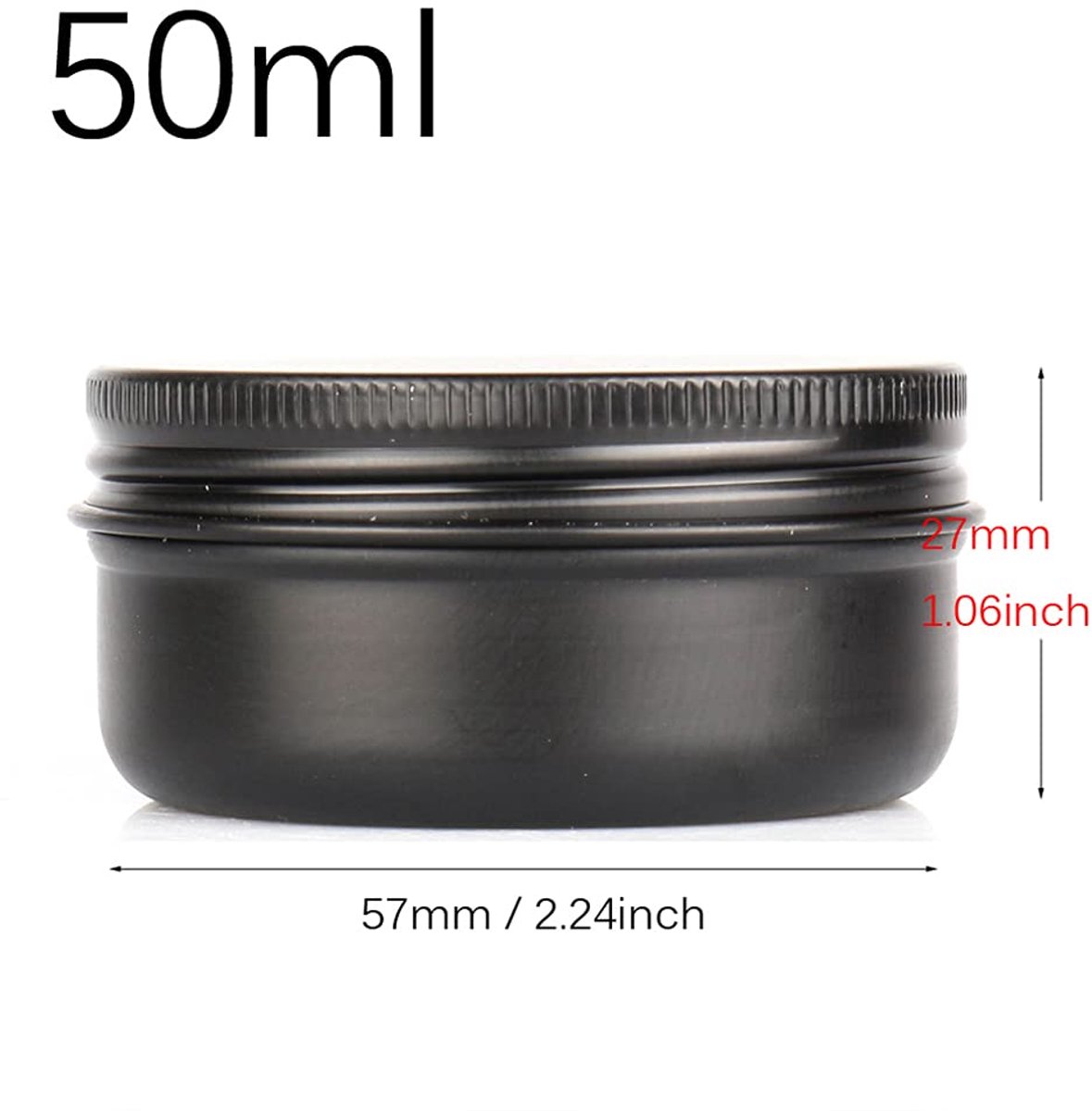 Aluminium blikjes 50 ml - mat zwart - met schroefdeksel - ideaal voor cosmetica en zalven - ShopVlot