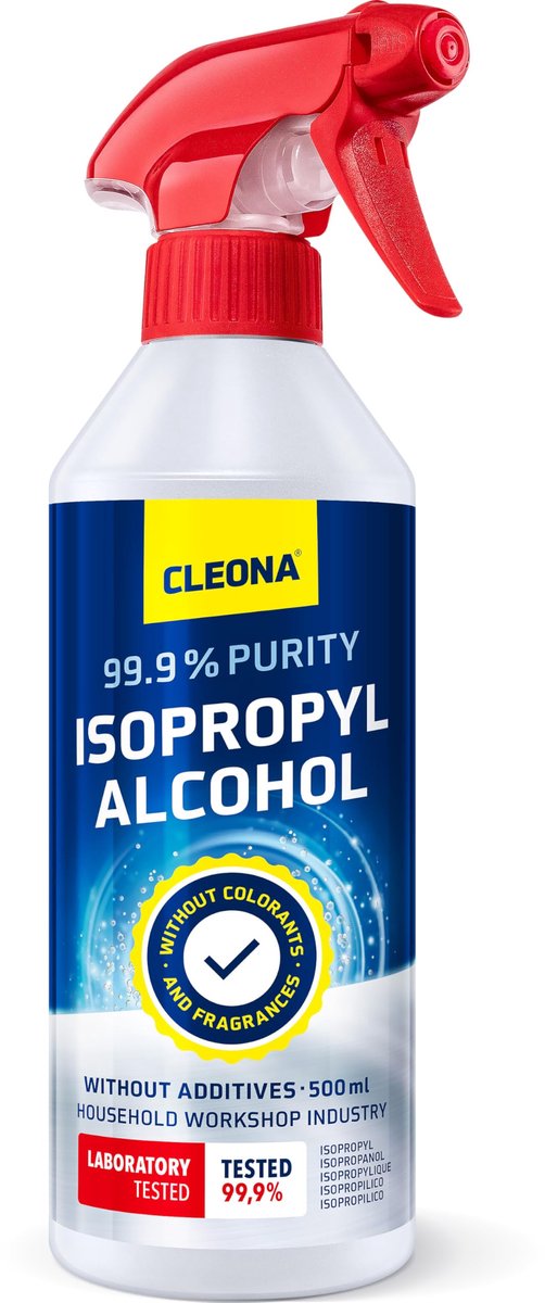 Isopropanol reiniger 500 ml spray - 99,9% alcohol - krachtige reiniging - ideaal voor elektronische apparaten - ShopVlot