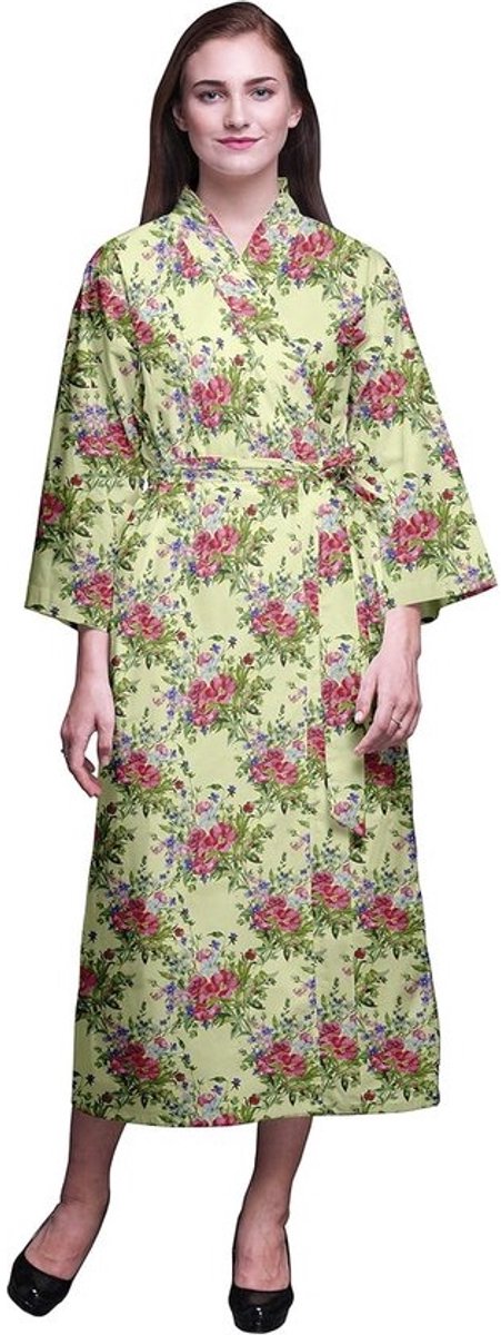 Bedrukte katoenen badjas voor meisjes en vrouwen, kimono-stijl, lange badjassen voor bruidsmeisjes