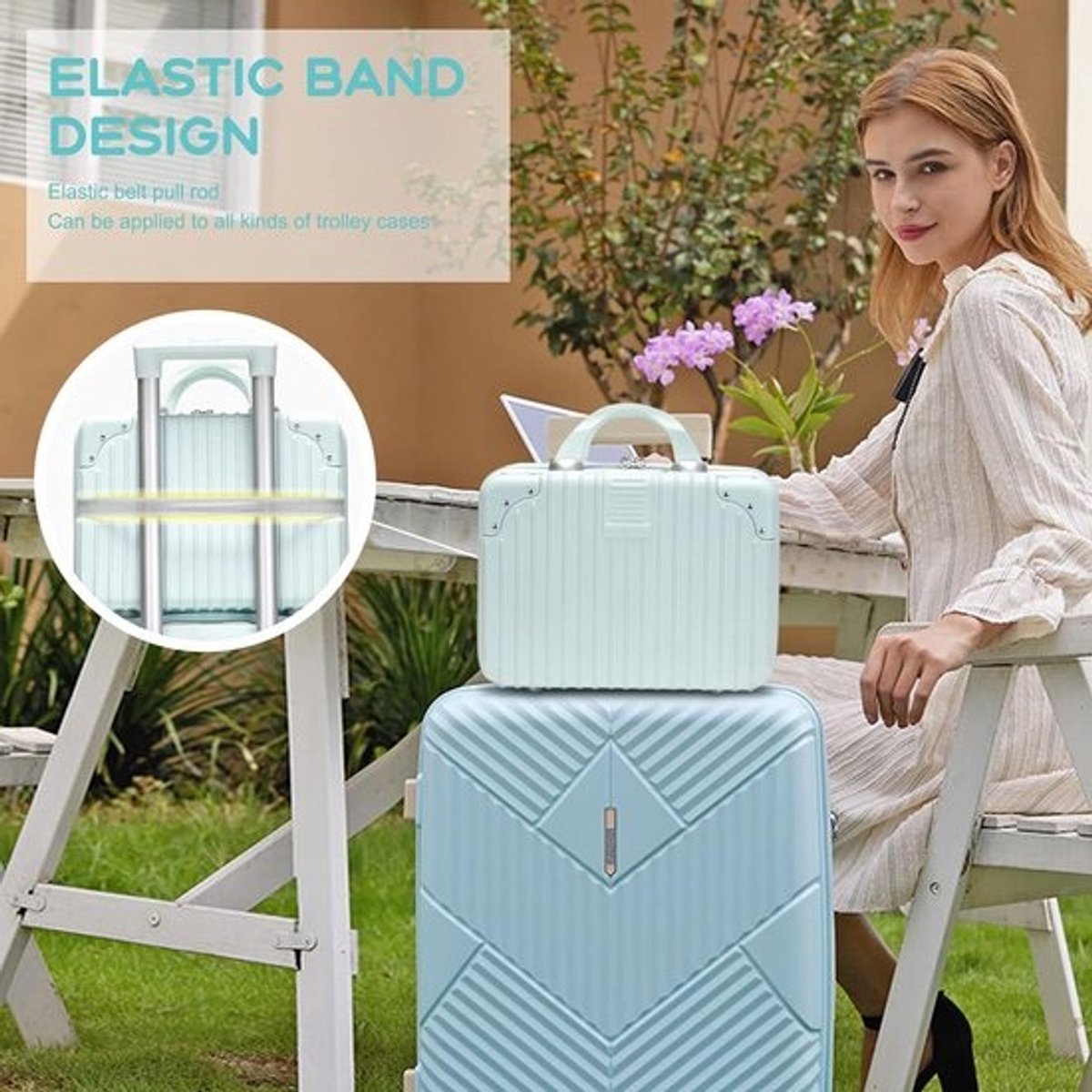 Harde Schaal Make-up Koffer Waterdicht ABS Cosmetica Reistas met Elastische Band