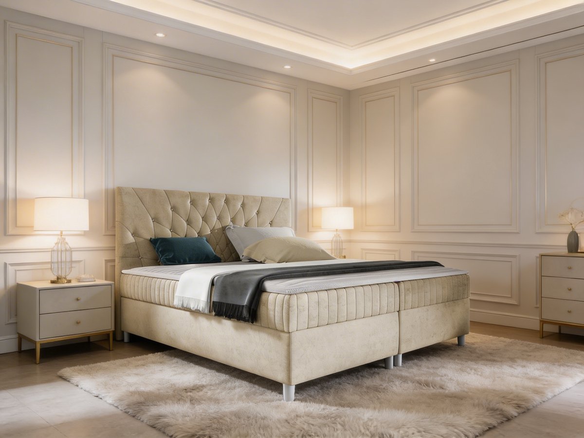 Caventino Boxspring – Koningstijl – Luxe Boxspring – Elegant Design Bed – Comfortabel Hotelbed
