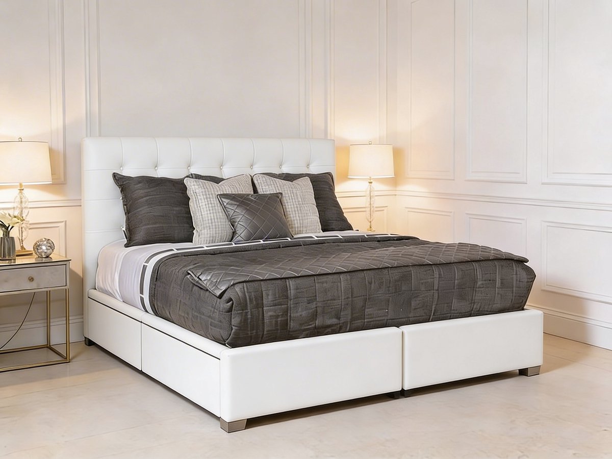 Montréva Boxspring White – Koningstijl – Luxe Witte Boxspring – Elegant Design Bed – Comfortabel Hotelbed