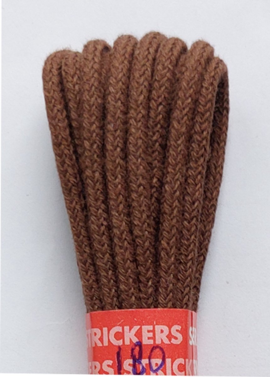Strickers Veter - Middel Bruin - Dun Rond - Lengte 180 cm - Dikte 2,5 mm - Schoenveter