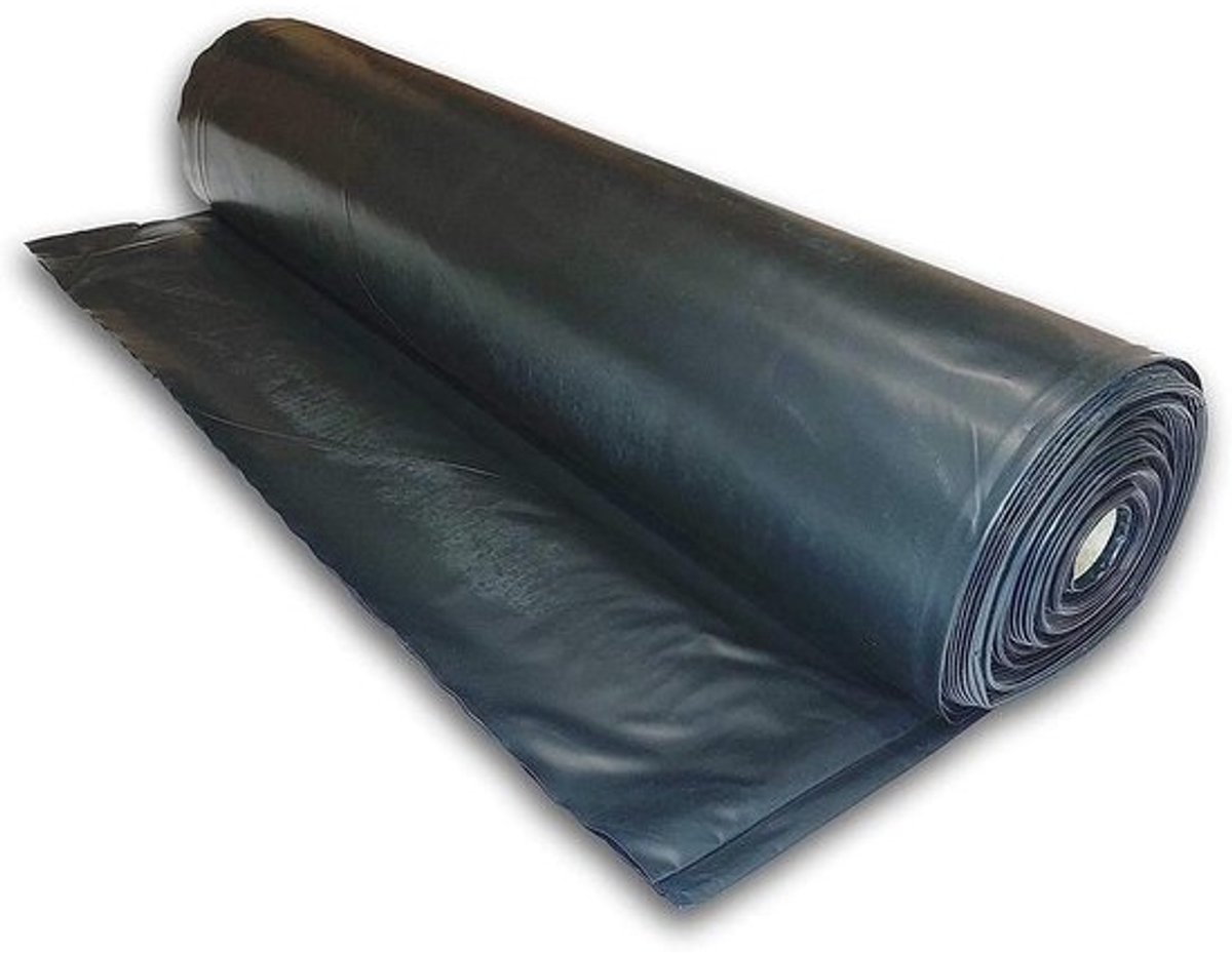 Zwarte Plastic Folie - Onkruiddoek Zeil - Landschapsarchitectuur Tuinieren - Zwaar Belastbaar - 3m x 30m - Zwart