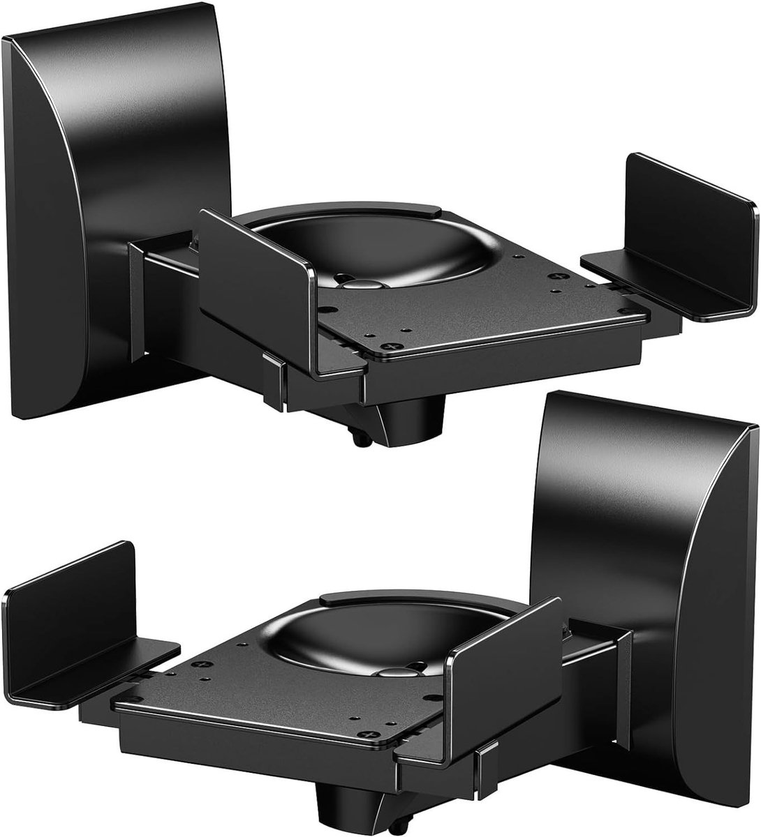 HOMTAS Luidspreker muurbeugel wandbeugel voor speakers set 2 stuks Zwart - Verstelbare Breedte - 24-38cm