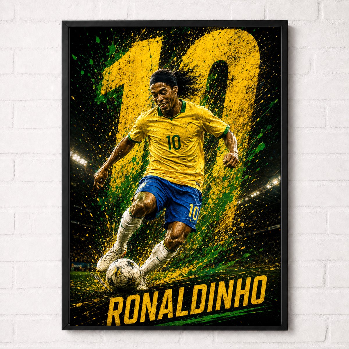 Ronaldinho Voetbal Poster - Iconische Nummer 10 Collectie - Brazilië - A2+ 42x61cm