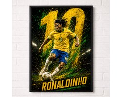 Ronaldinho Voetbal Poster - Iconische Nummer 10 Collectie - Brazilië - A2+ 42x61cm
