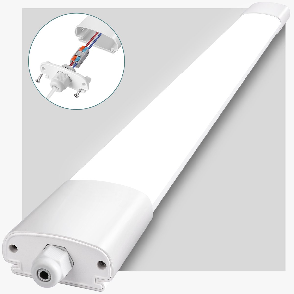 Oraymin LED TL Armatuur 57 cm – 20W 2200LM – 4000K – IP66 – Koppelbaar – Voor Garage Kelder Werkplaats