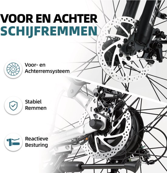 BEKUP V2 E-bike - 25 km/u - 26inch - 75km actieradius - 250W motor - 36V 14.5Ah accu - zilver — afbeelding 4