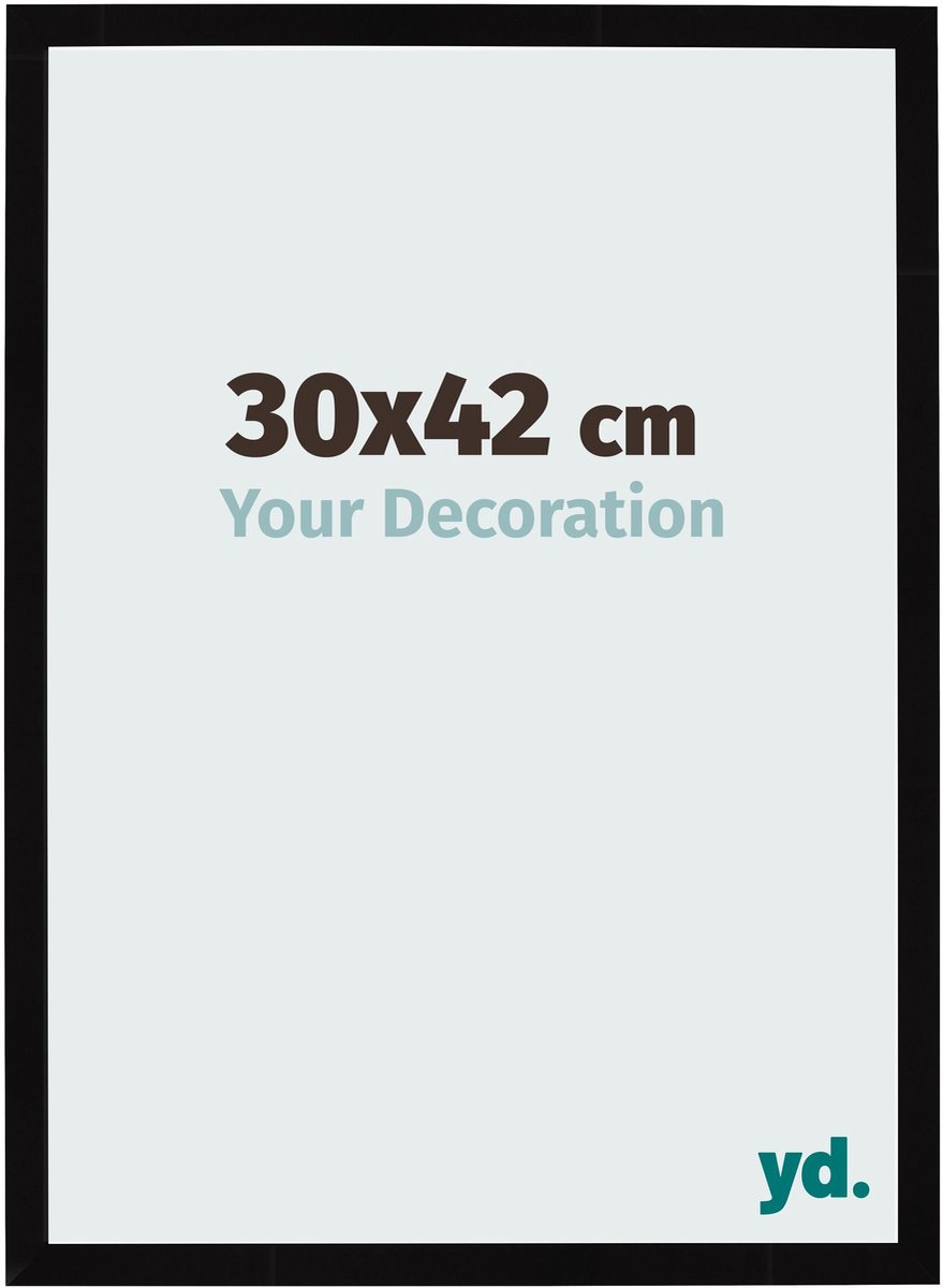 Your Decoration - Fotolijst 30x42 cm - MDF - Zwart Hoogglans - Bologna