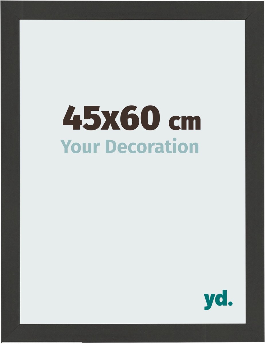 Your Decoration - Fotolijst 45x60 cm - MDF - Zwart Houtnerf - Bologna
