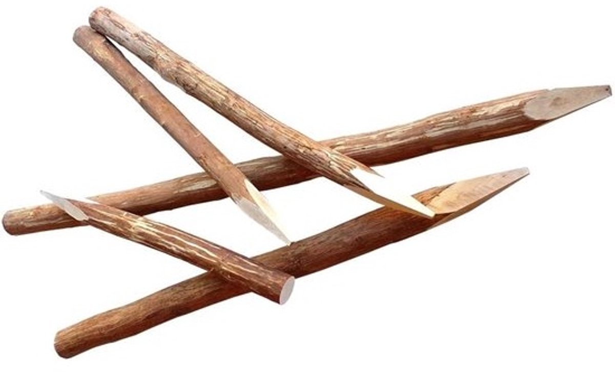 Ronde Houten Palen Kastanje/Hazelnoot voor Tuinafscheiding