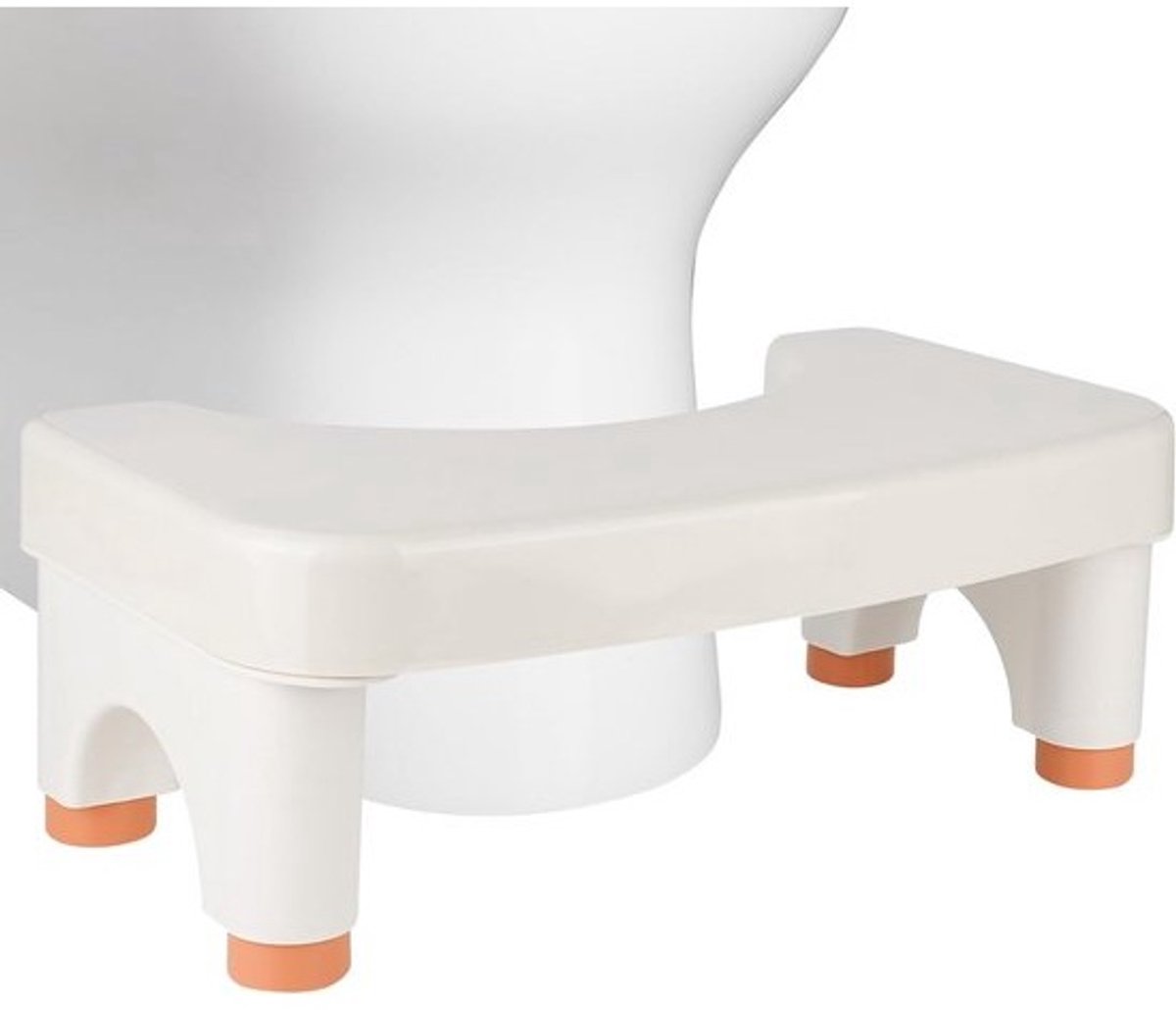 Toiletkruk - Krukje voor toilet - Comfortabel toiletbezoek - In hoogte verstelbaar - 15-21 cm hoog - Houtkleur