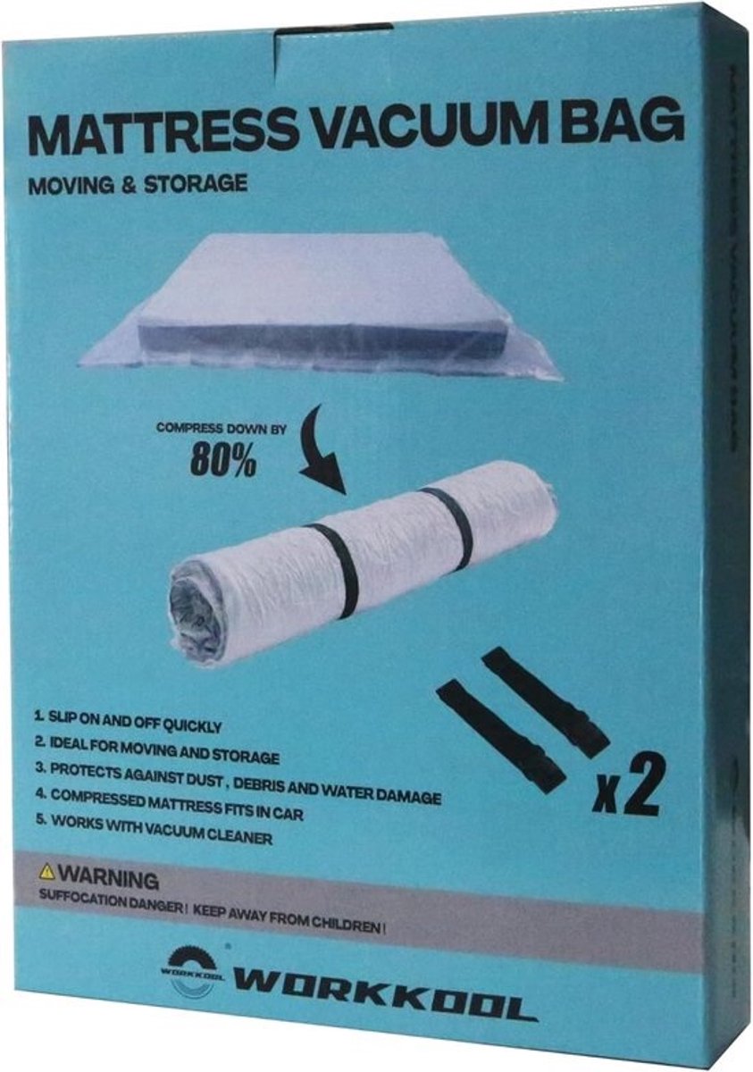 Extra Grote Vacuüm Matras Hoes voor Schuim of Latex Matrassen (180/190x200 cm) - Opslag en Bescherming