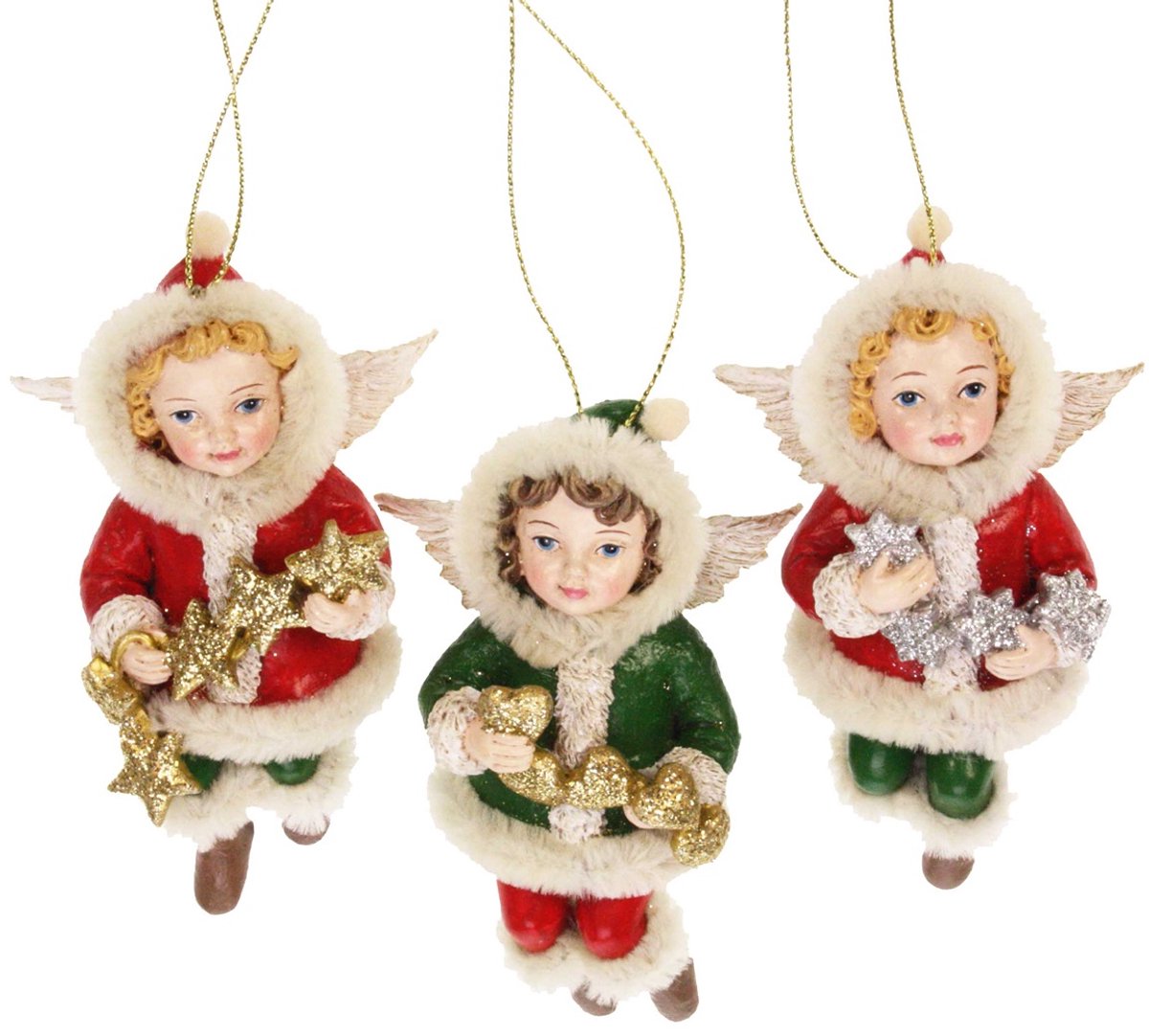 MEA Ornament Engel met slinger 3ass, 6x5x12cm Zie foto