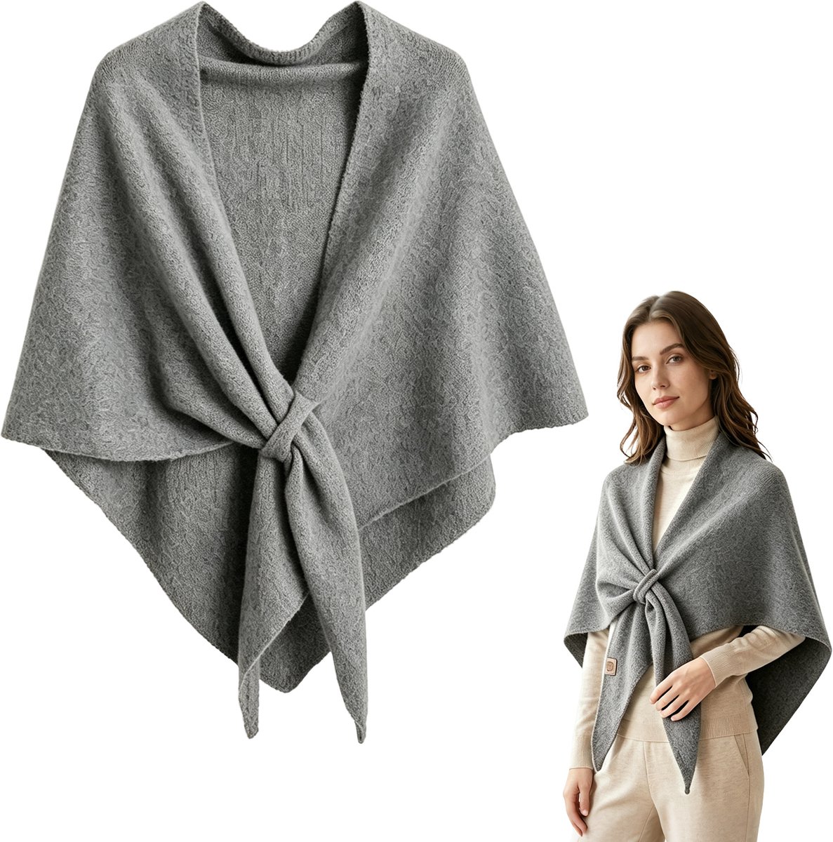 Omslagdoek – 185*72cm –1 stuks - Herfst-/winteromslagdoek – Damesomslagdoek – Warme sjaal – Warme halswarmer/snood – Cape/bolero – Elegante omslagdoek/sjaal – Warme winteromslagdoek voor dames – Omslagdoek voor bruiloft/avond