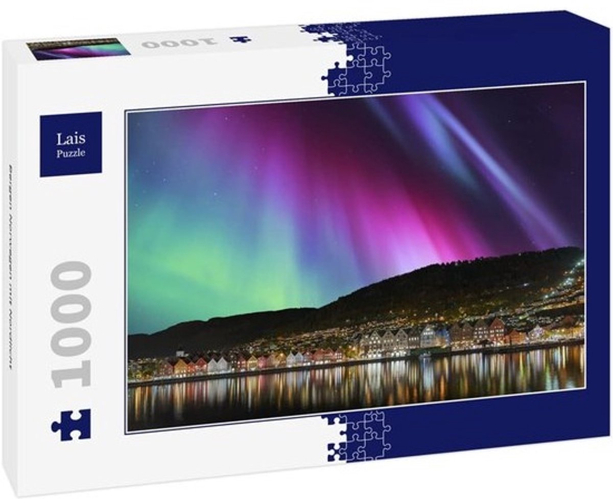 Legpuzzel Bergen Noorwegen - Landschap Puzzel - Ontspannend Tijdverdrijf - 1000 Stukjes - Met Noorderlicht