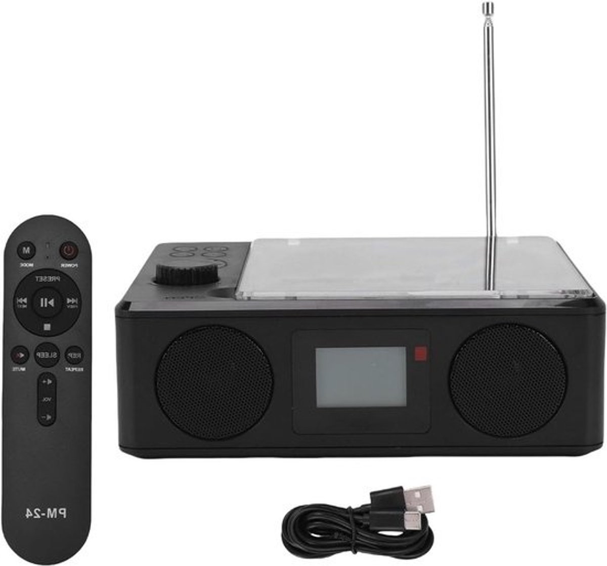 Draagbare CD-speler - Vintage Muziekspeler - Muziek Luisteren - Bluetooth FM-radio - 22 x 20 x 11 cm - Wit