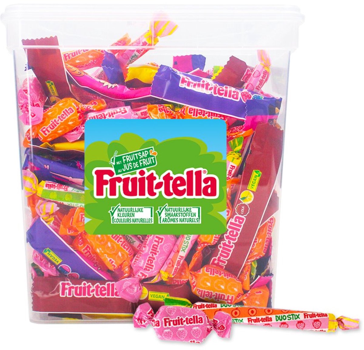 Fruit-tella Chewy Mix 2100g - XL snoep mix - ca. 275 stuks - Mix of Minis & Chewy Mix - individueel verpakt uitdeelsnoep