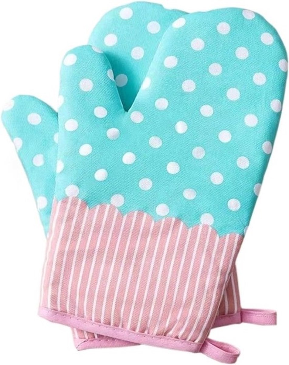 Linnen Ovenwanten - Hittebestendige Handschoenen - Keuken Gebruik - Extra Lange Bescherming - 1 stuk - Groen