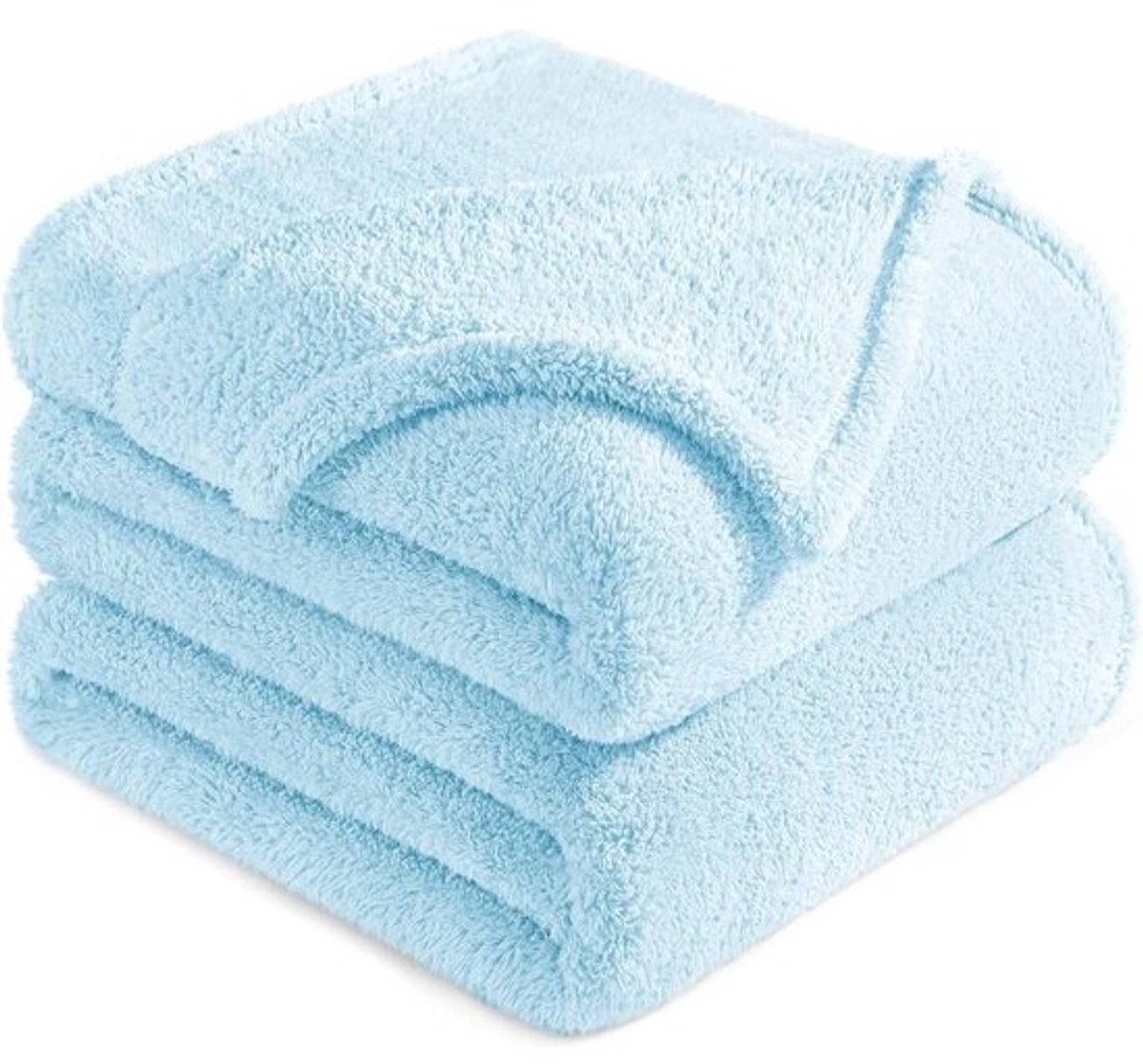 Fleece Deken - Dekentje Plaid - Comfort en Warmte - Dubbelzijdig Zacht - 230x270 cm - Lichtblauw