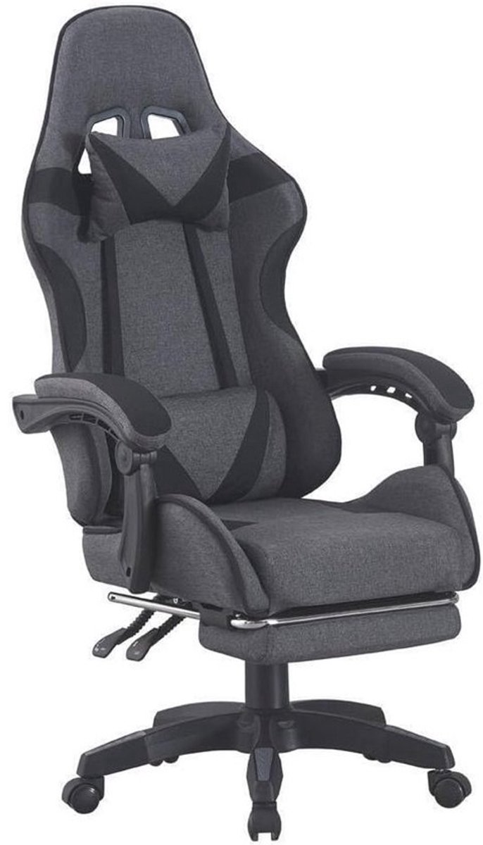 Ergonomische Gamingstoel met Verstelbare Rugleuning - Grijs-Zwart