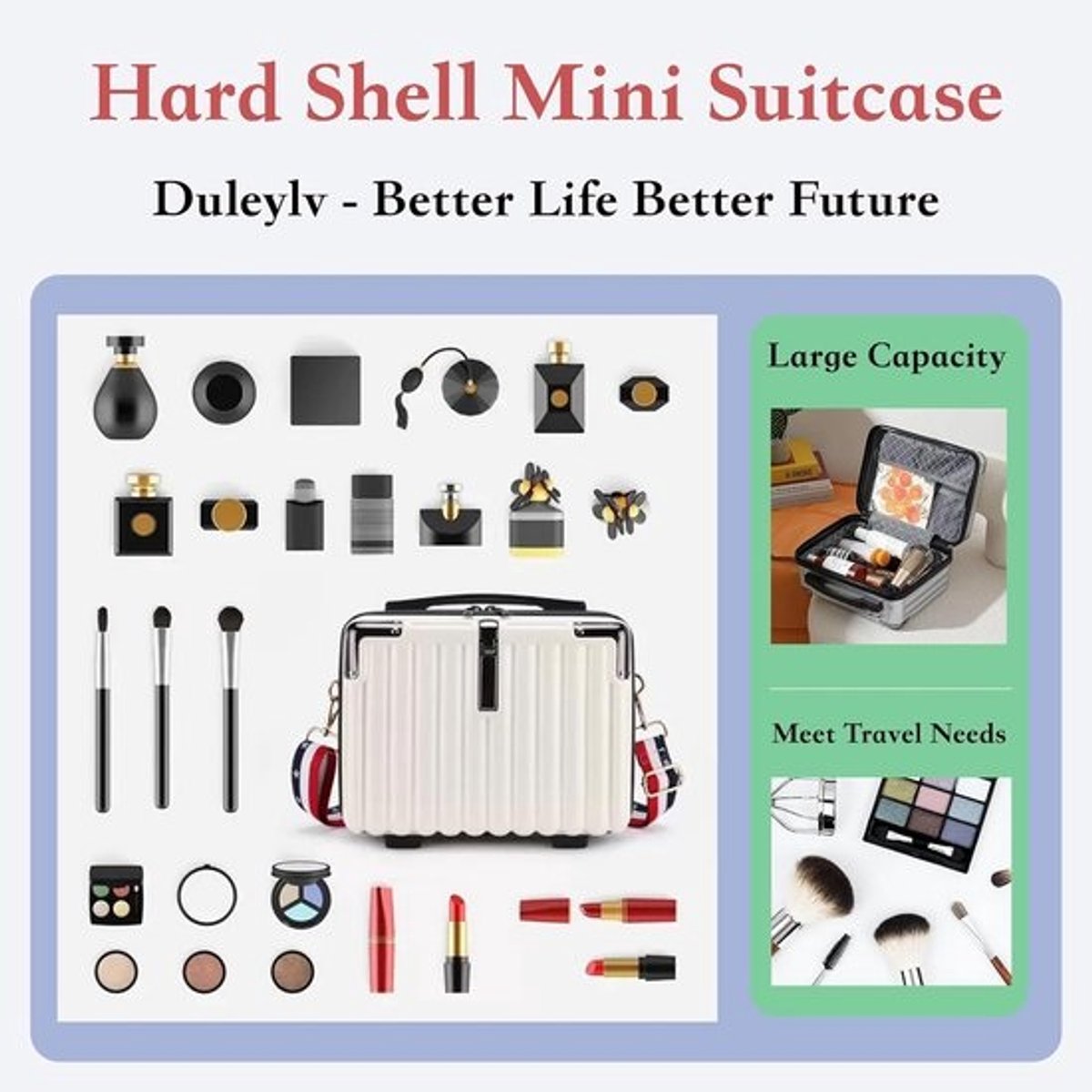 Mini Koffer Hard Shell Make-up Tas voor Vrouwen - Draagbare Cosmetische Case in Roze