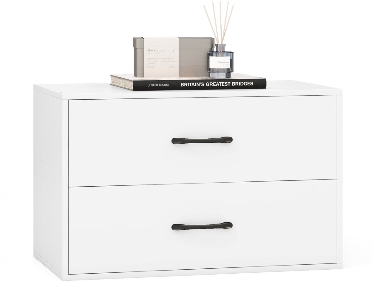 SureDeal® - Ladekast - Stapelbaar Opbergmeubel - Laden Horizontaal Opbergmeubel - Anti Kantelsets Stapelbaar - 60x34x38 cm - Wit