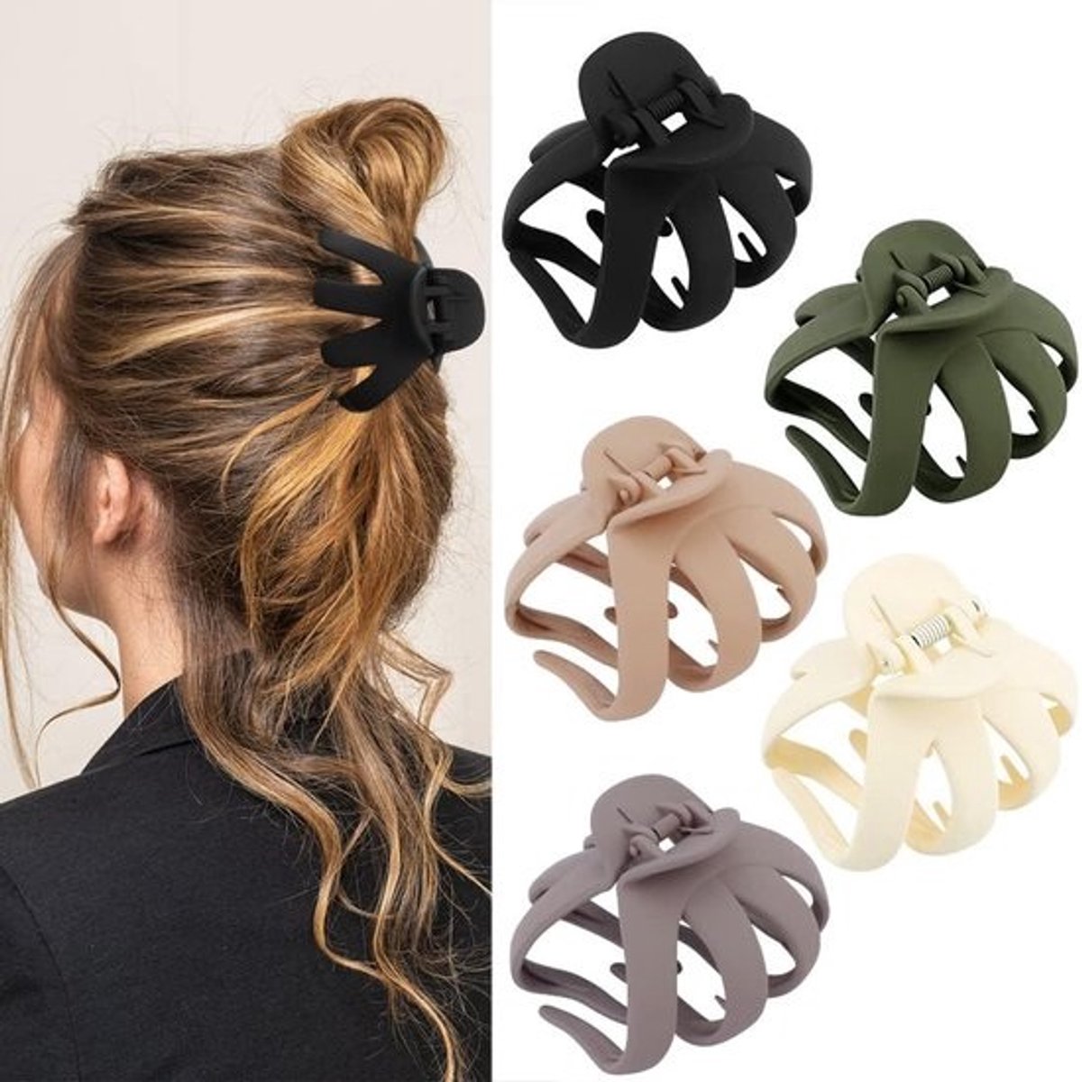 5x Grote Antislip Haarclips voor Dik en Krullend Haar - Vrouwen & Meisjes