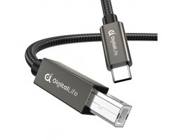 DigitalLife FlexMIDI Vortex Serie - 2M USB-C naar USB-B MIDI-kabel voor Piano, Keyboard, MIDI-Controller en - ShopVlot