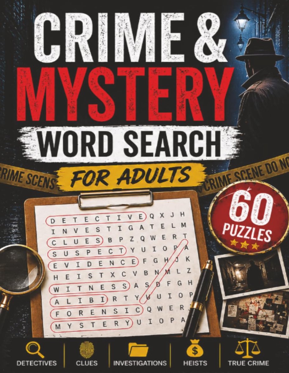 Crime & Mystery Word Search for Adults: 60 Engaging Puzzles Featuring Detectives, Clues, Investigations, Heists, and - ShopVlot