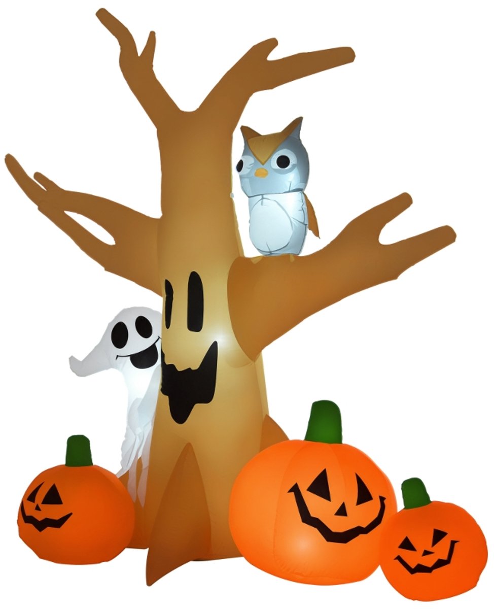 Opblaasbare Halloween-spookfiguur met lichtjes, decoratie 120/240 cm (opblaasbare spookboom)