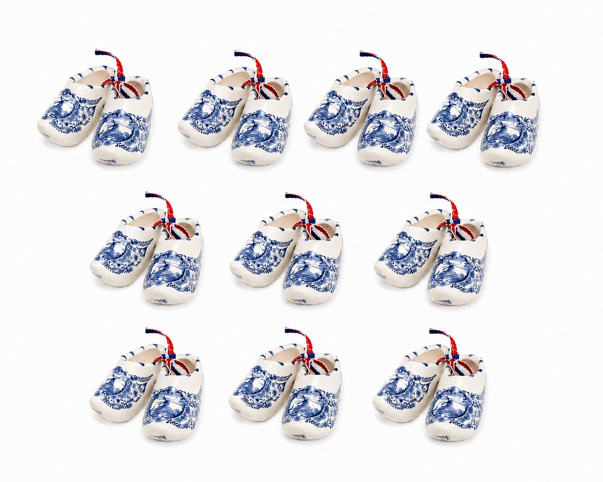 Matix - 10 paar klompjes van 5 cm - Delfts Blauw keramiek