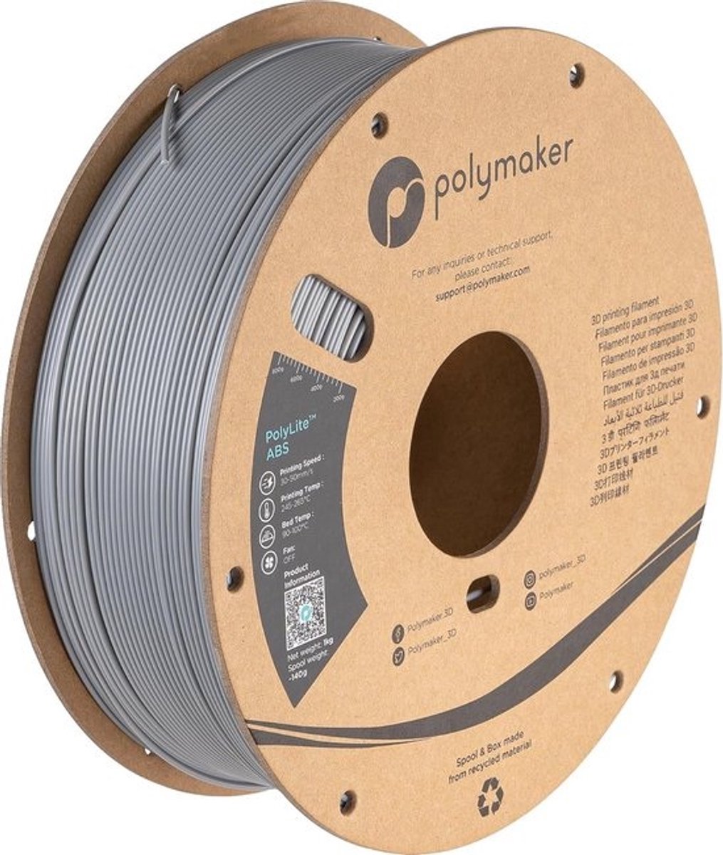 Geruchsarm ABS Filament 1.75mm 1000g - Grijs