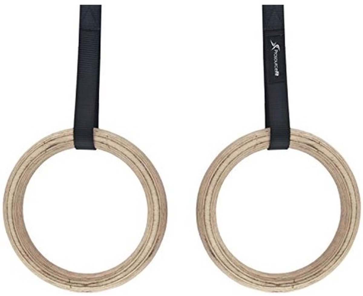 Houten gymnastiekringen voor totale lichaamsconditionering en krachttraining thuis