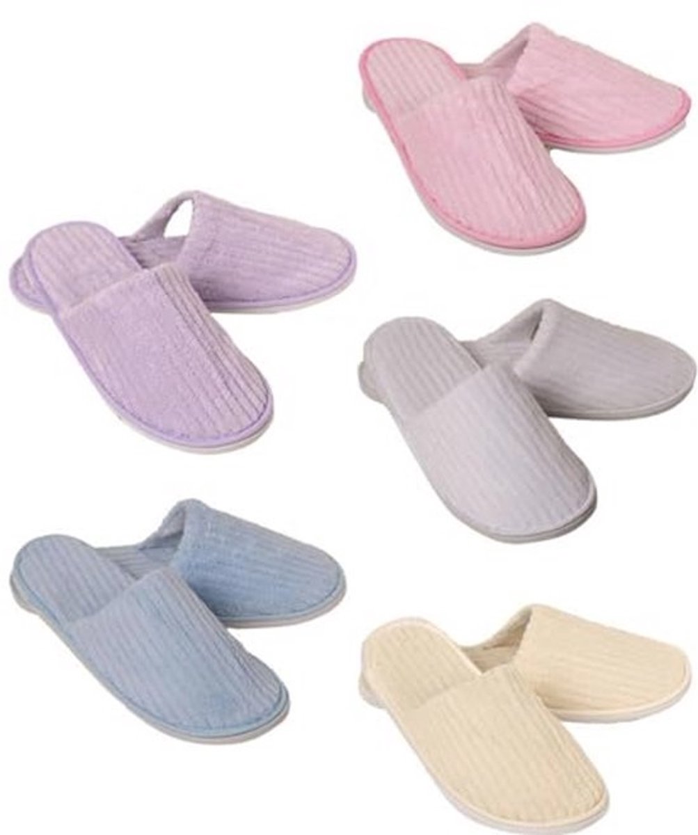 Comfortabele wasbare pantoffels voor gasten - Set van 5 paar antislip koraalfluweel slippers voor hotel en thuis
