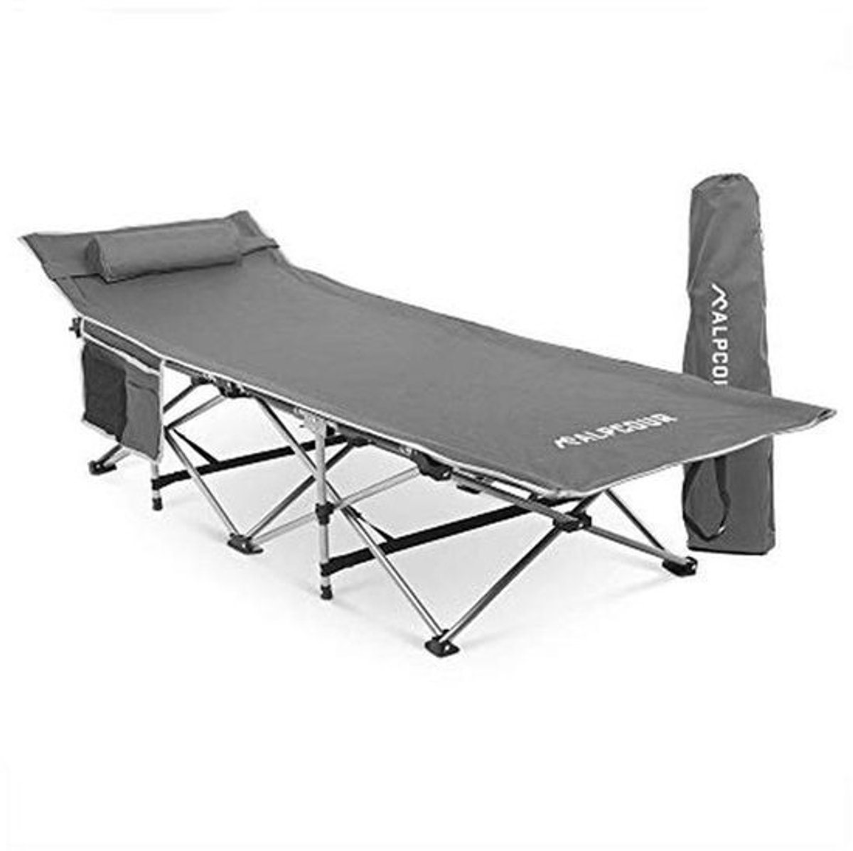 Opvouwbaar Campingbedje - Luxe Eenpersoonsbed met Kussen voor Binnen en Buiten - Ultra Lichtgewicht en Comfortabel tot 136 kg
