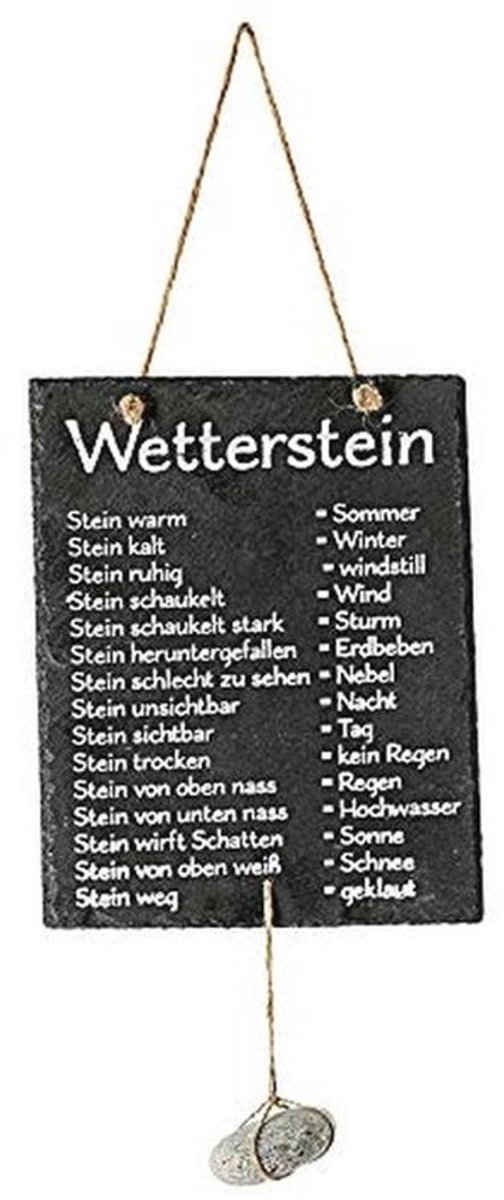 Weerstation op Leisteen - Decoratief Weerbord voor Huis en Tuin 20 x 25 cm