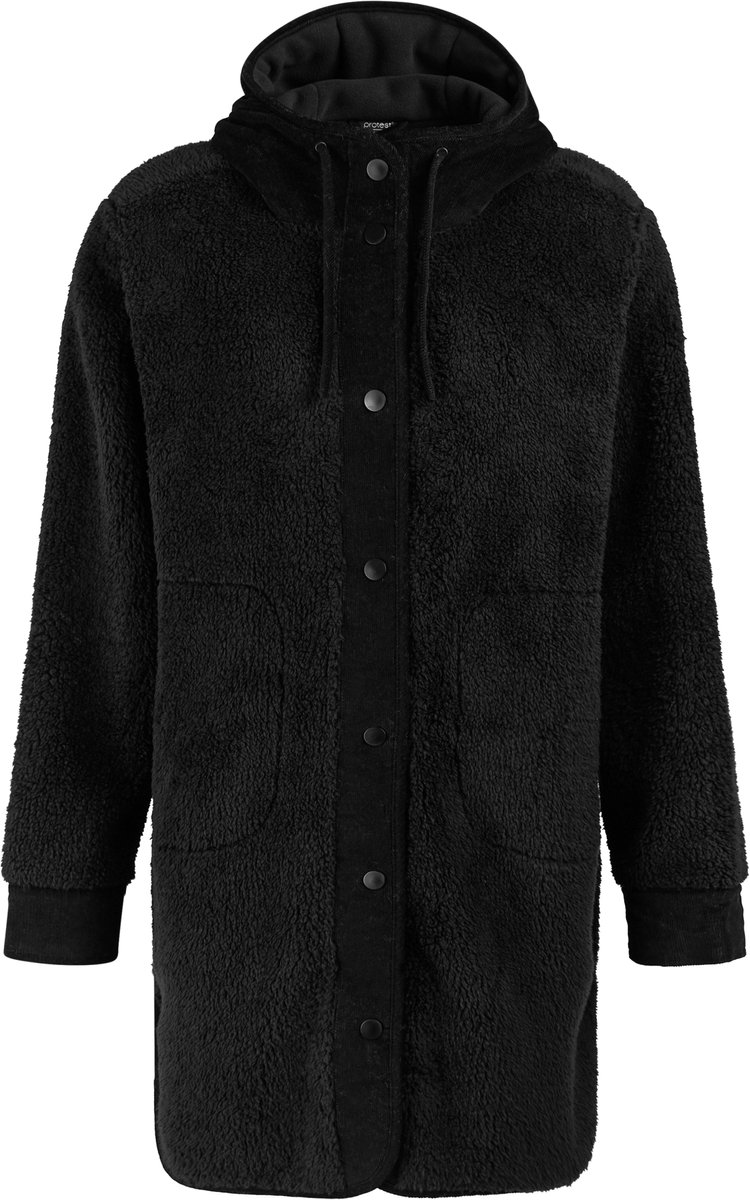 Protest PRTKatia Jas Dames Outdoorjas Lang Teddy Zwart