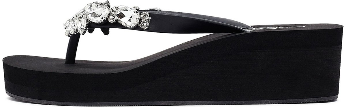 DERIMOD Muiltjes Imitation Leren Muiltjes With Rhinestone Details