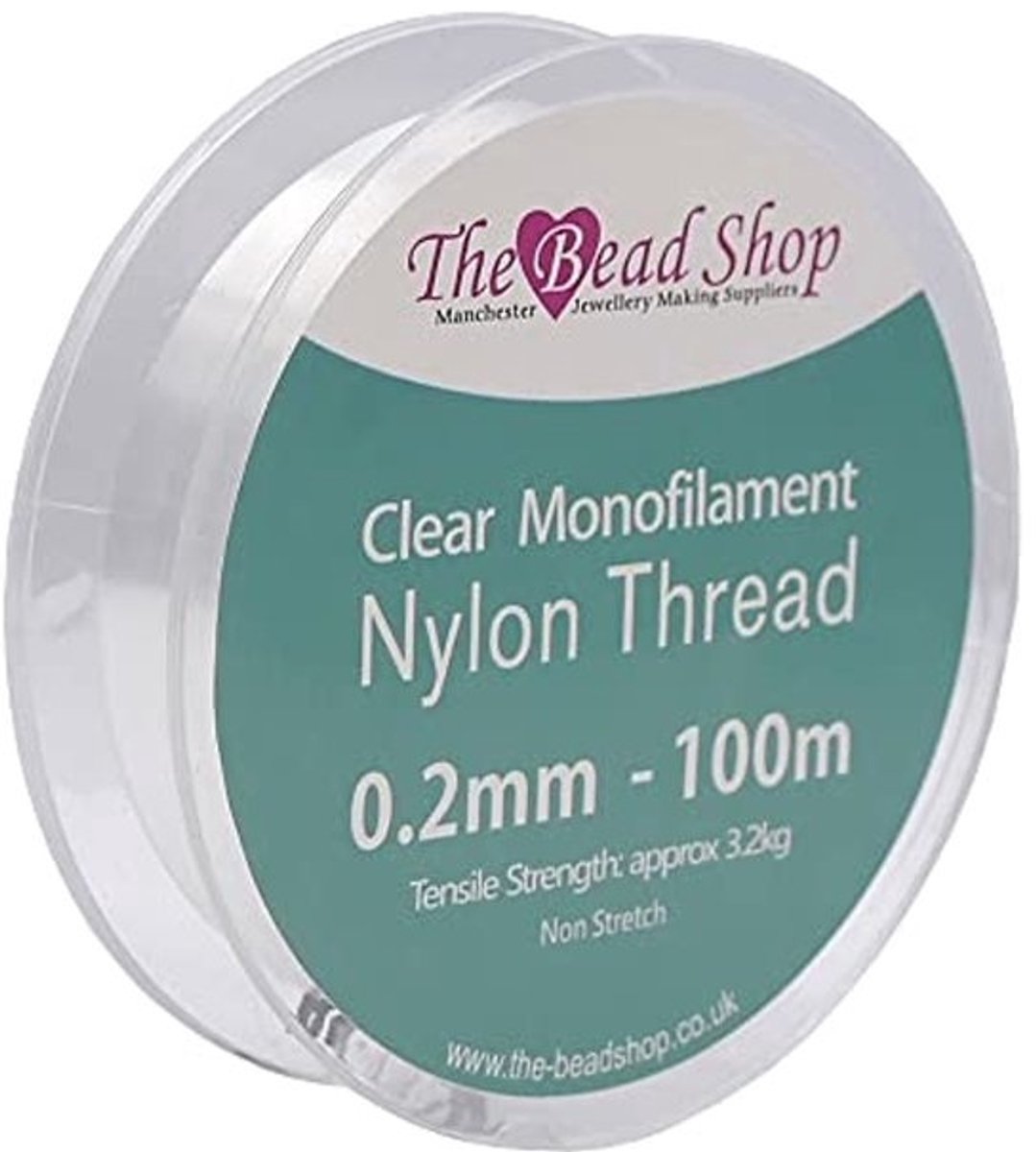 Onzichtbare nylondraad 0,2 mm - Sterke onzichtbare draad voor decoratie, naaien en kralen - 100 m spoel