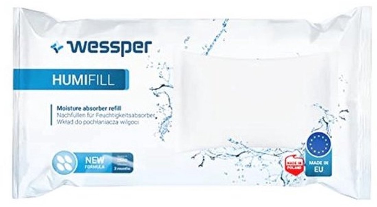 Luchtontvochtiger Navulverpakking voor Binnen - 250 g - Geschikt voor Alle Vochtabsorbers - 20 Stuks - Wit