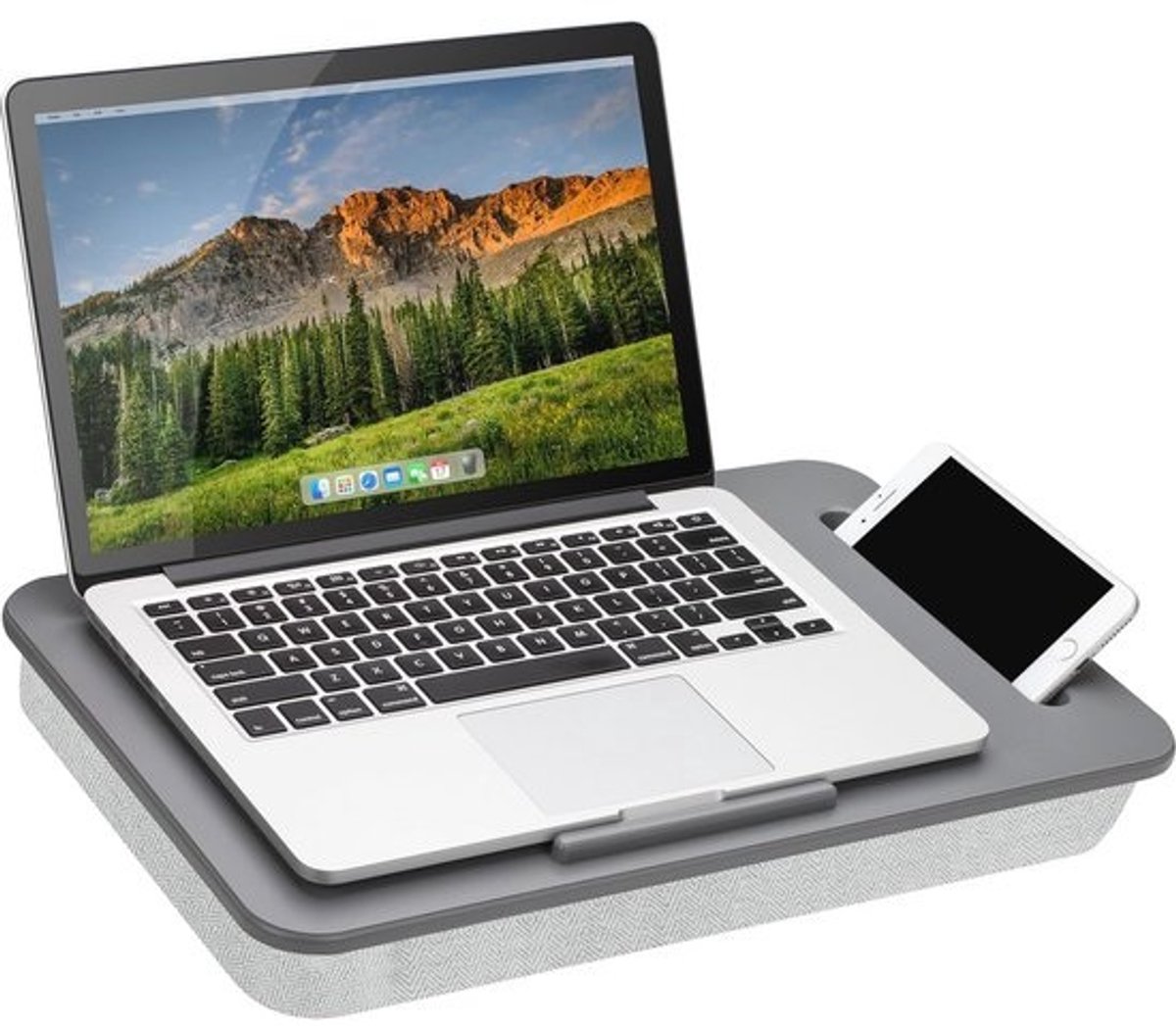 Draagbare Lap Desk met Apparatenhouder voor Laptops tot 15,6 Inch - Grijs
